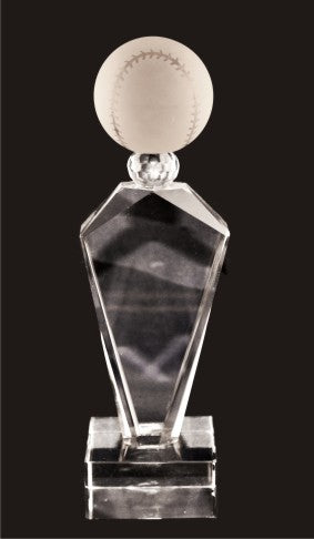 Deco Baseball Crystal Trophy Award