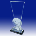 Cut Crystal Soccer Ball Keystone Trophy Award - 10"