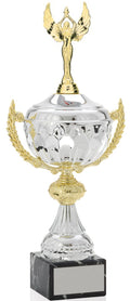 Victory Silver Metal Cup Trophy with Figurine