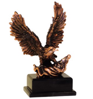 Bronze Eagle with American Flag Trophy Award - Medium 15''