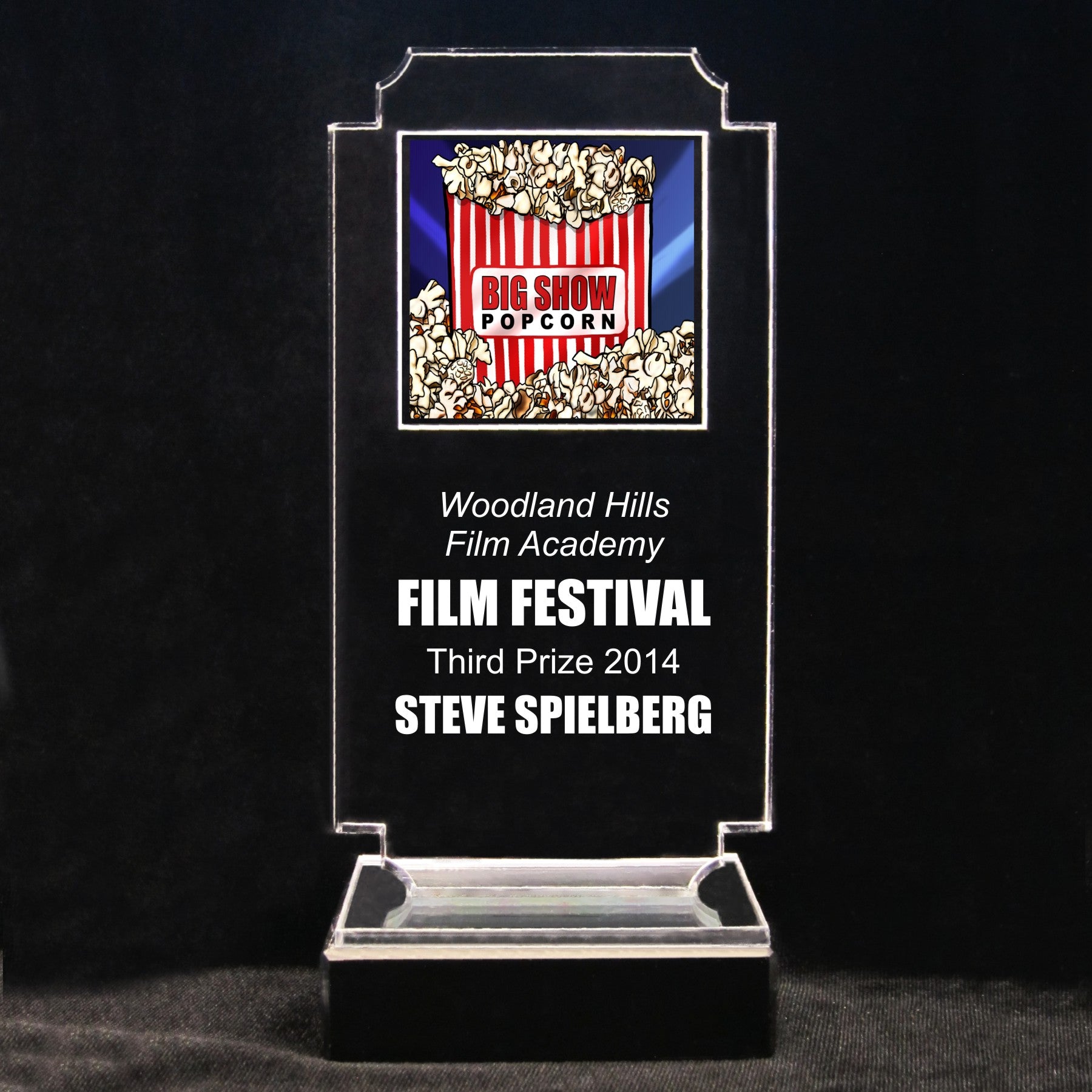 Retro Drama Acrylic Full-Color Trophy - Movie Popcorn
