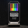 Retro Music Acrylic Full-Color Trophy - Rainbow Piano Keys