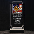 Retro Baseball Acrylic Full-Color Trophy - American Flag
