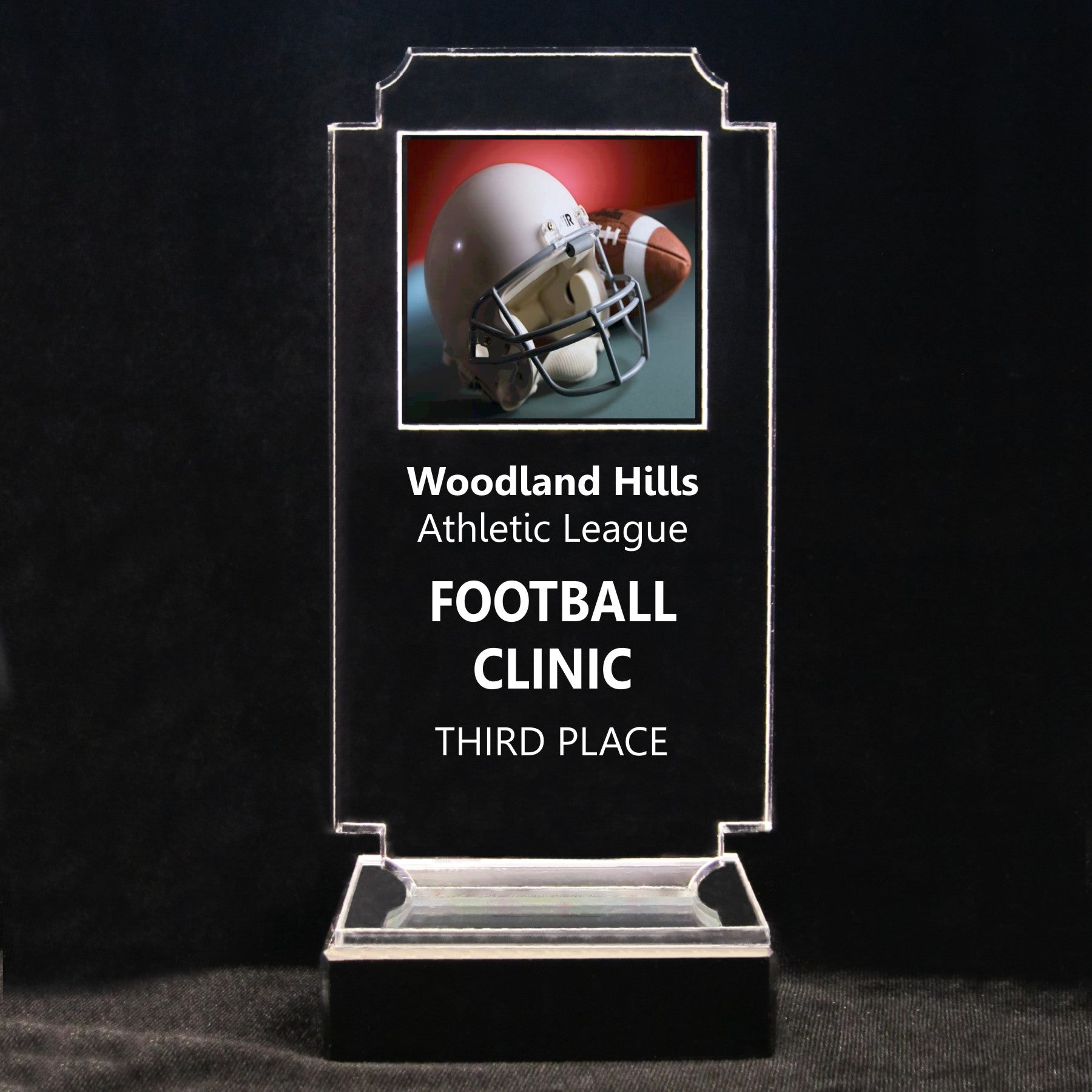 Retro Football Acrylic Full-Color Trophy - Helmet
