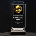 Retro Acrylic Full-Color Trophy - Gold World Map Globe