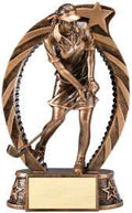 Female Golfer Bronze Star Arch Resin Trophy Award - 7-1/2"