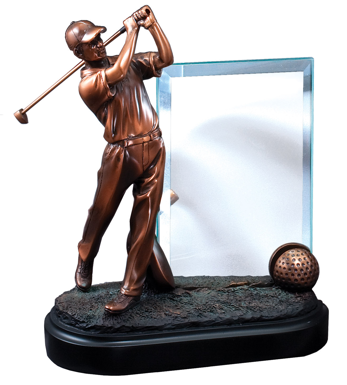 Male Golfer 9" with Engraving Glass