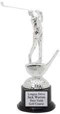 Male "Golf Swing 2" Chrome-Plated Resin Trophy Award - 10-1/2"