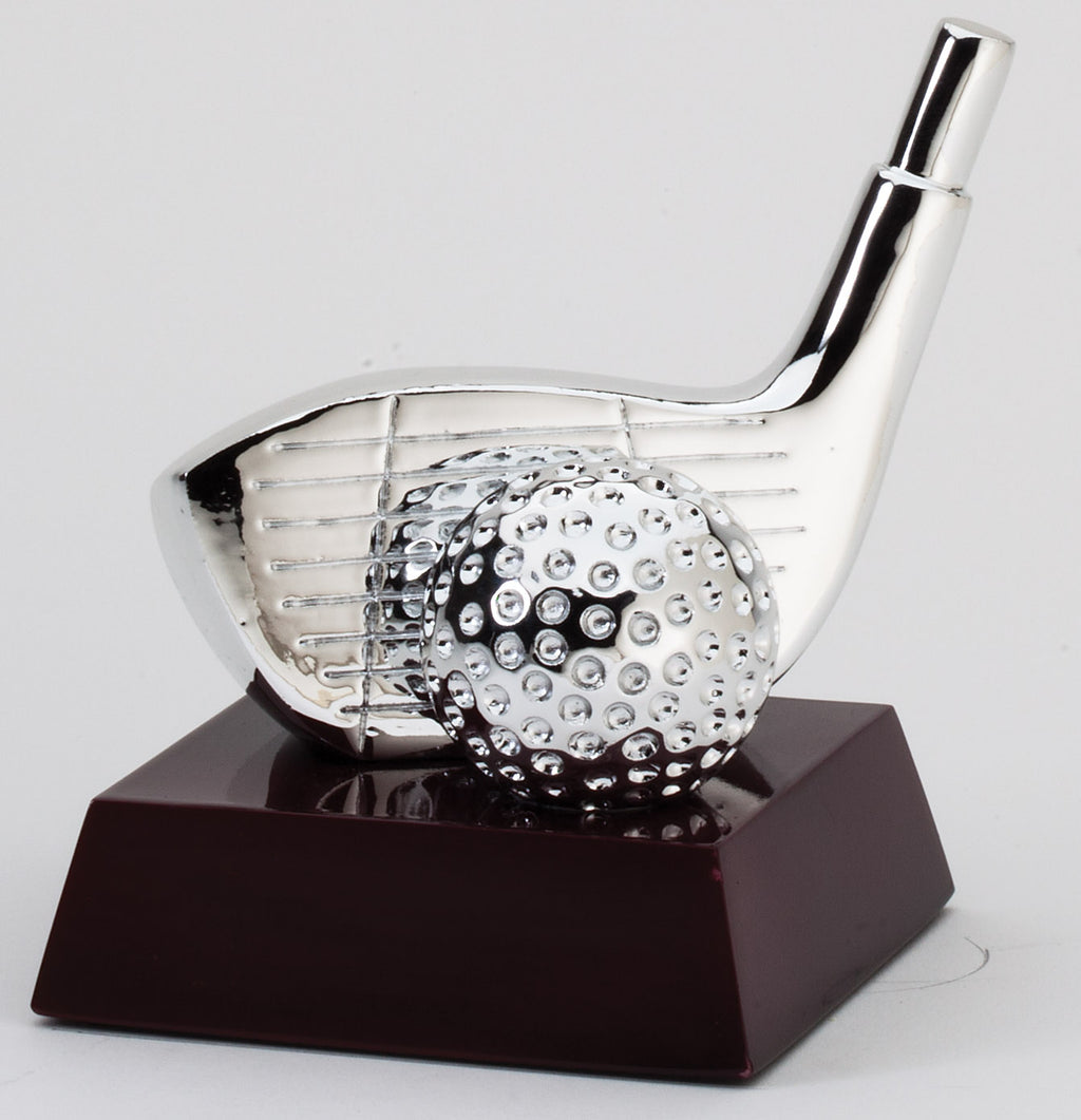 Silver "Driver" Golf Resin Sculpture