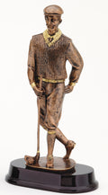 Vintage Bronze Male Golfer Resin Trophy Award - 13"