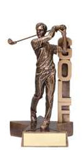 Male Golfer Bronze Billboard Resin Trophy Award