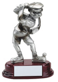 Comic Male Golfer Silver Resin Trophy Award - 5-1/2"