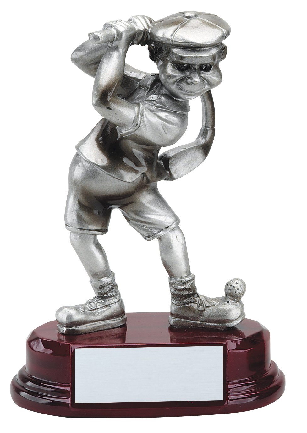 Comic Male Golfer Silver Resin Trophy Award - 5-1/2"