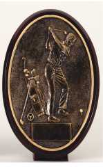 "Teeing Off" Bronze Resin Golf Trophy Award - 6-1/2"