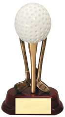 Bronze Resin "Golf Ball & Golf Clubs" Trophy Award