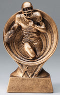 Football Quarterback Bronze Rings Resin Trophy Award - 6"