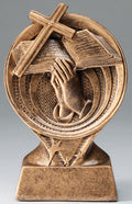 Bronze Praying Hands Resin Trophy Award - 6"