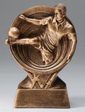 Male Soccer Rings Bronze Resin Trophy Award - 6"