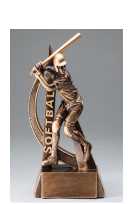 Softball Female Ultra Action Bronze Resin Trophy Award - 6-1/2"
