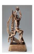 Basketball Ultra Action Male Bronze Resin Trophy Award - 6.5''