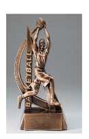 Basketball Ultra Action Female Bronze Resin Trophy Award - 6-1/2"