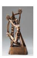 Ultra Action Female Cheerleader Bronze Resin Trophy Award - 6.5''
