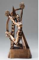 Ultra Action Female Cheerleader Bronze Resin Trophy Award - 8''