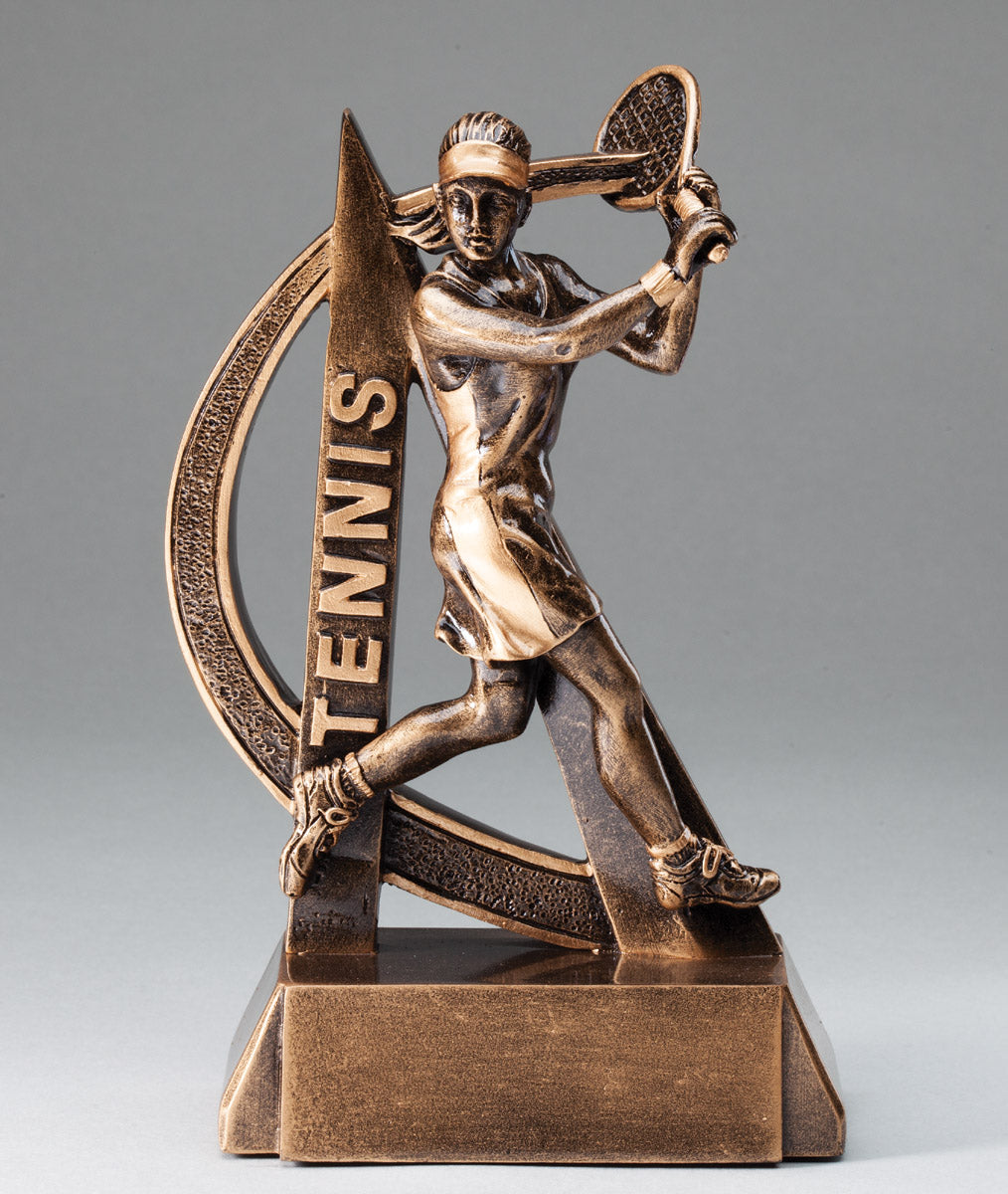 Female Tennis Ultra Action Bronze Resin Trophy Award - 6.5"