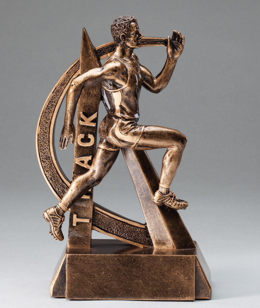 Male Track Ultra Action Bronze Resin Trophy Award - 6-1/2"