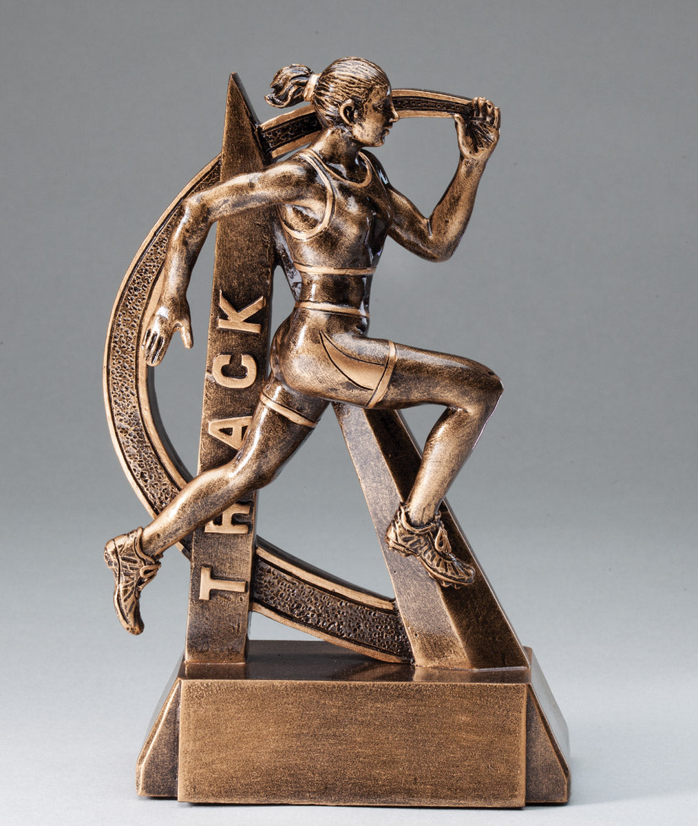 Female Track Ultra Action Bronze Resin Trophy Award - 6.5''