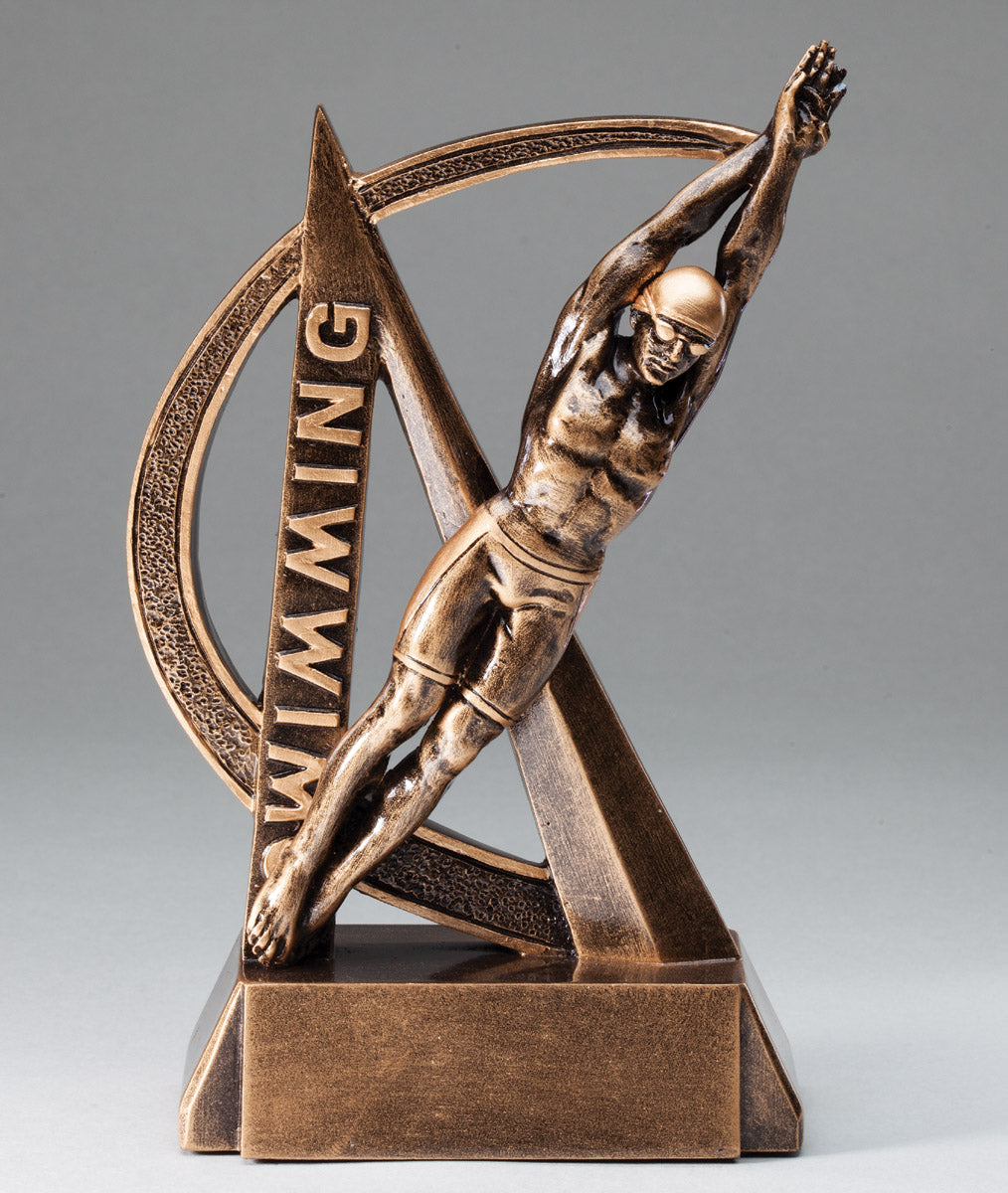 Male Swimming Ultra Action Bronze Resin Trophy Award - 6-1/2"