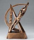 Female Swimming Ultra Action Bronze Resin Trophy Award - 6-1/2"