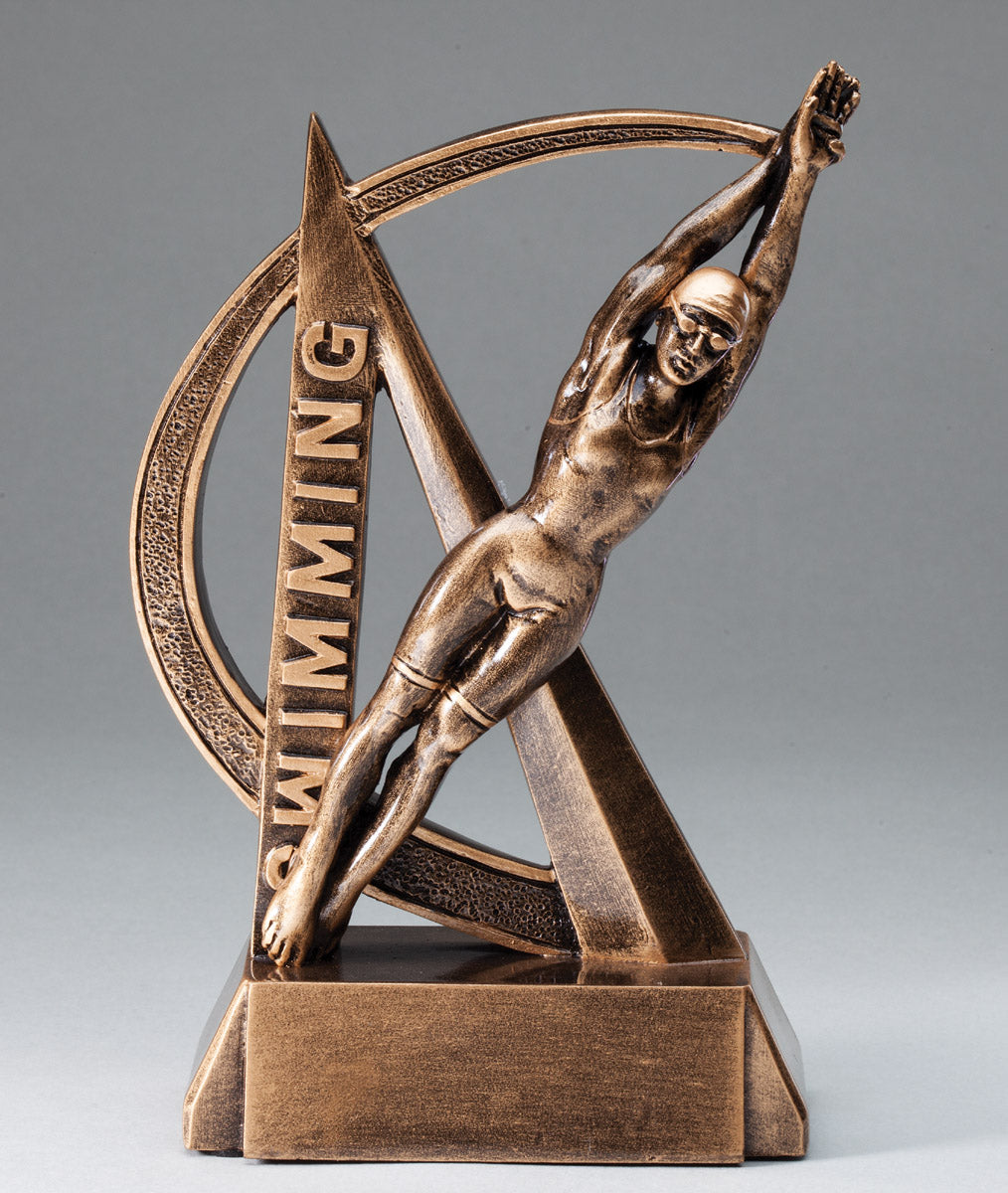 Female Swimming Ultra Action Bronze Resin Trophy Award - 6-1/2"