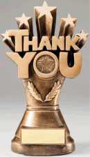 Thank You Bronze Resin Trophy Award - 8-1/4"
