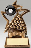 Billiards Star Bronze Resin Trophy Award - 6''