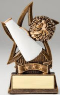 Cheerleading Megaphone Star Bronze Resin Trophy Award - 6''