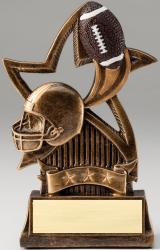 Football Helmet Star Bronze Resin Trophy Award - 6''