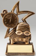 Swimming Star Bronze Resin Trophy Award - 6''