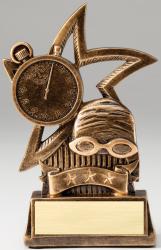 Swimming Star Bronze Resin Trophy Award - 6''