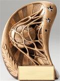 Soccer Swoosh Bronze Resin Trophy Award - 5 1/2''