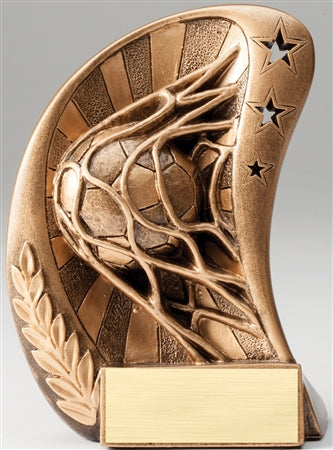 Soccer Swoosh Bronze Resin Trophy Award - 5 1/2''