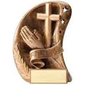 Bronze "Religious" Swoosh Resin Trophy Award - 5-1/2"
