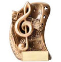 Bronze G-Clef Music Swoosh Resin Trophy Award - 5 1/2''