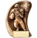 Football Quarterback Swoosh Bronze Resin Trophy Award - 5-1/2''