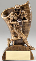 Football Quarterback and Flag Bronze Resin Trophy Award - 6 1/2''