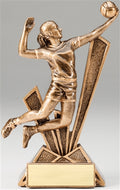 Female Volleyball Checkmate Bronze Resin Trophy Award - 6-1/2''