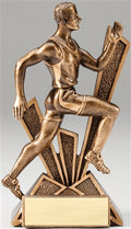 Male Track Checkmate Bronze Resin Trophy Award - 6 1/2''