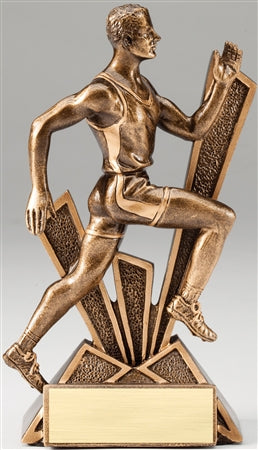 Male Track Checkmate Bronze Resin Trophy Award - 6 1/2''