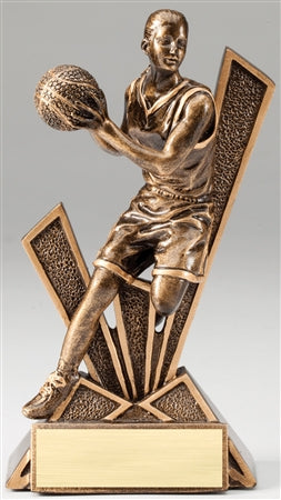 Basketball Female Checkmate Bronze Resin Trophy Award - 6 1/2''