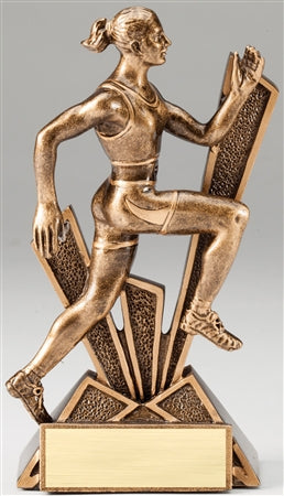 Female Track Checkmate Bronze Resin Trophy Award - 6 1/2''